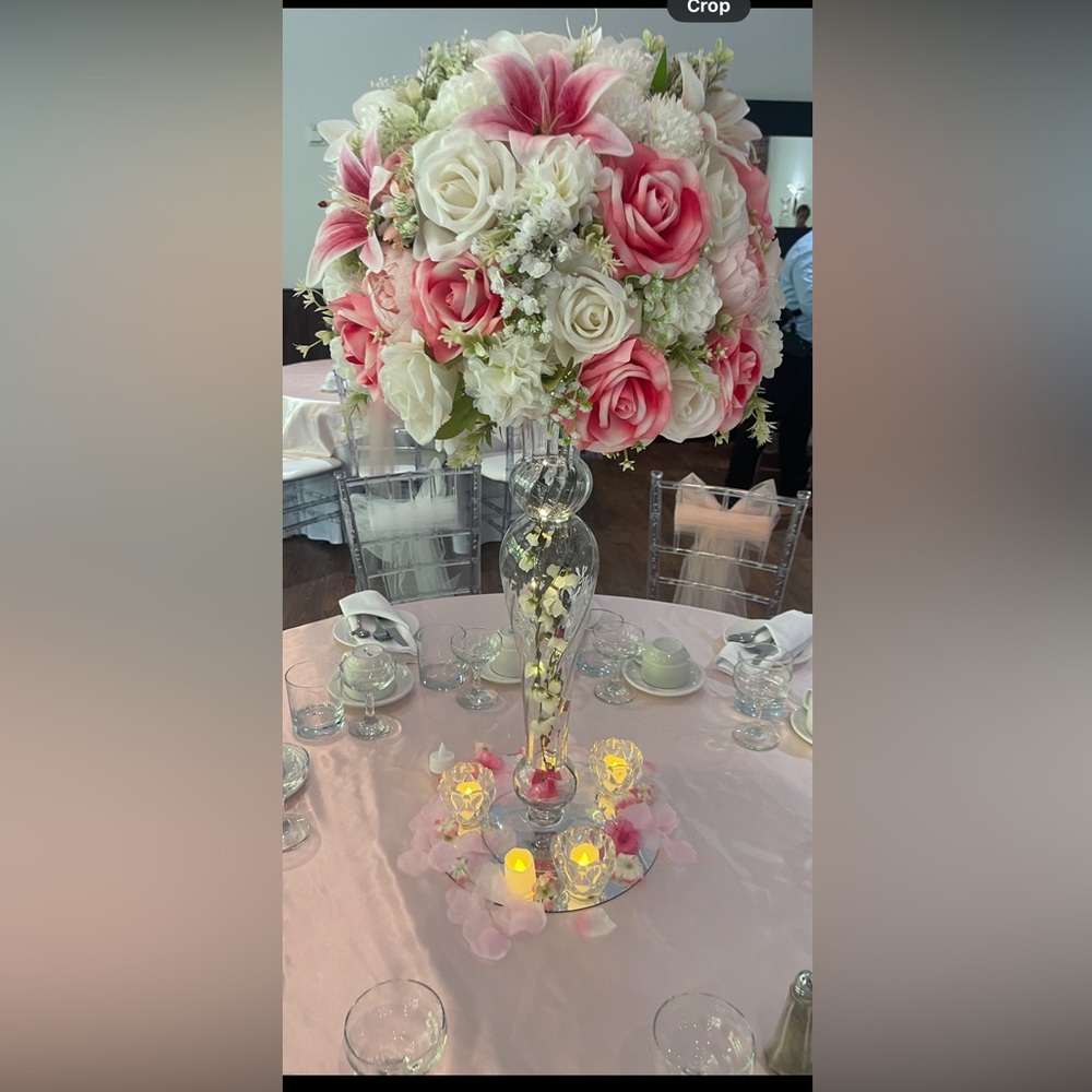 Elegant Pink and White Floral Centerpiece